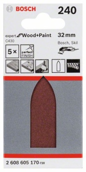 Шлифлист, в упаковке 5 шт. 32 mm, 240 2608605170